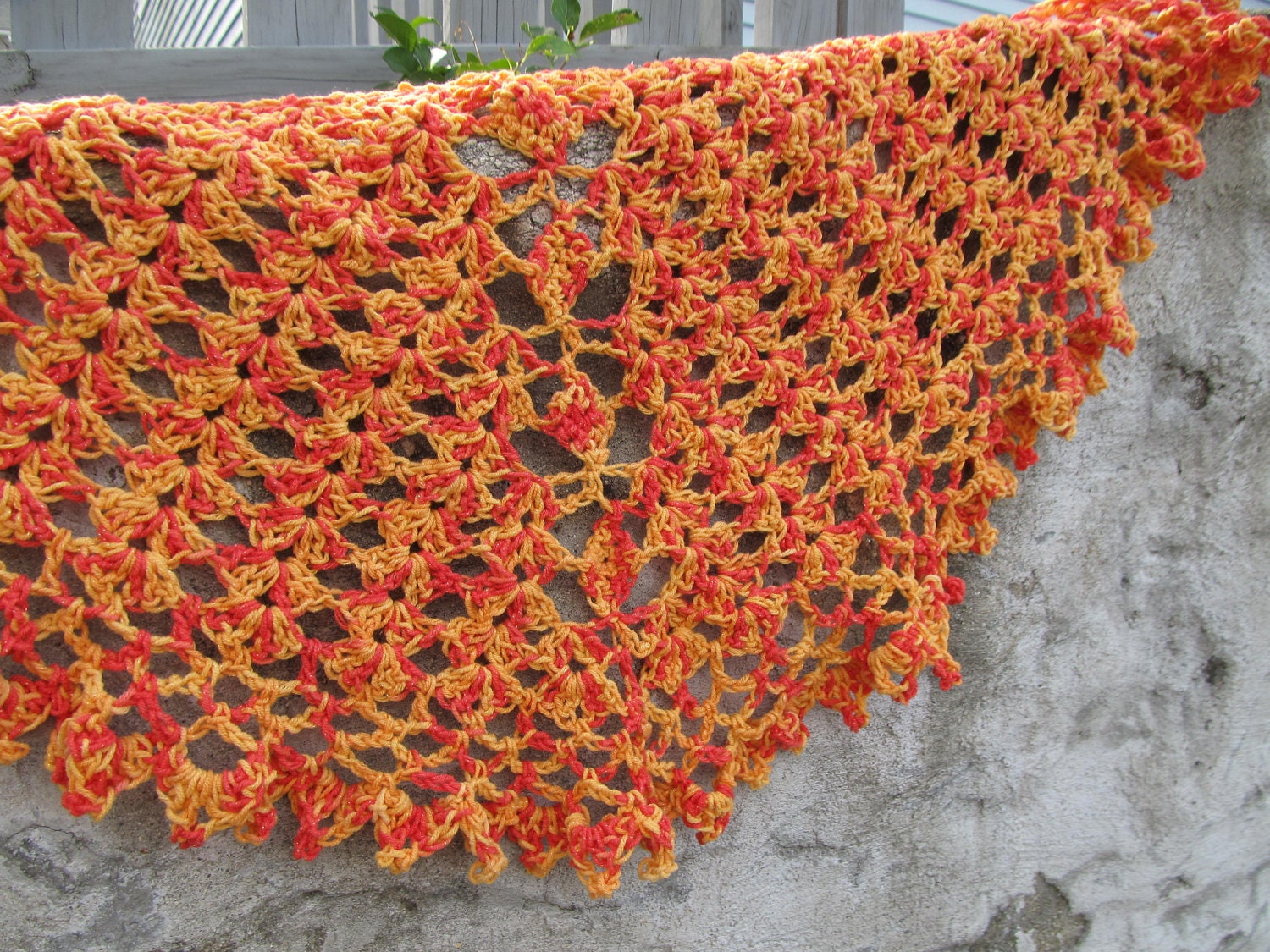crochet beginner shawl - Tumbling Diamonds - any weight any gauge any size top down half circle pattern only