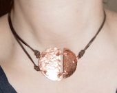 Copper Necklace, Choker, Rustic, Assymetrical, Metal Jewelry