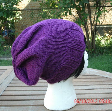 Hand Knit Hat - The Lizzie  Rasta Slouch - Unisex Hat - Womens Hat - Womens Fashion