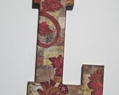Nursery Letter,Wood letter, Decorative L, 10inch collaged L, Nursery letter L