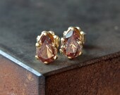 Color-Change Garnet Stud Earrings