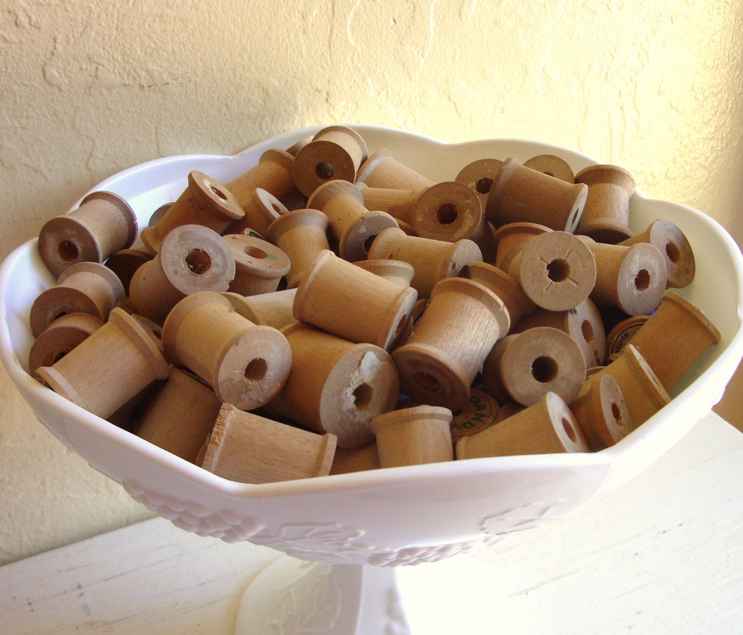 Vintage Wood Thread Spools 12 Empty Wooden Spools for Crafting Dozen - Last Set