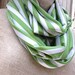 Green Striped Woman's  Scarf, Trendy Circular, Retro, and Infinity Scarf,