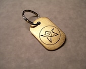 Elder Rune Brass Keychain or Dogtag Pendant