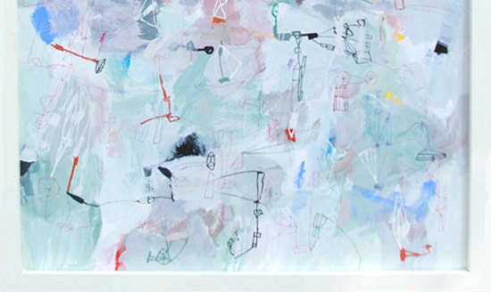 Neptune- Large art original art Original painting large painting colorful painting white painting abstract painting 23.5" x 18.75" inches