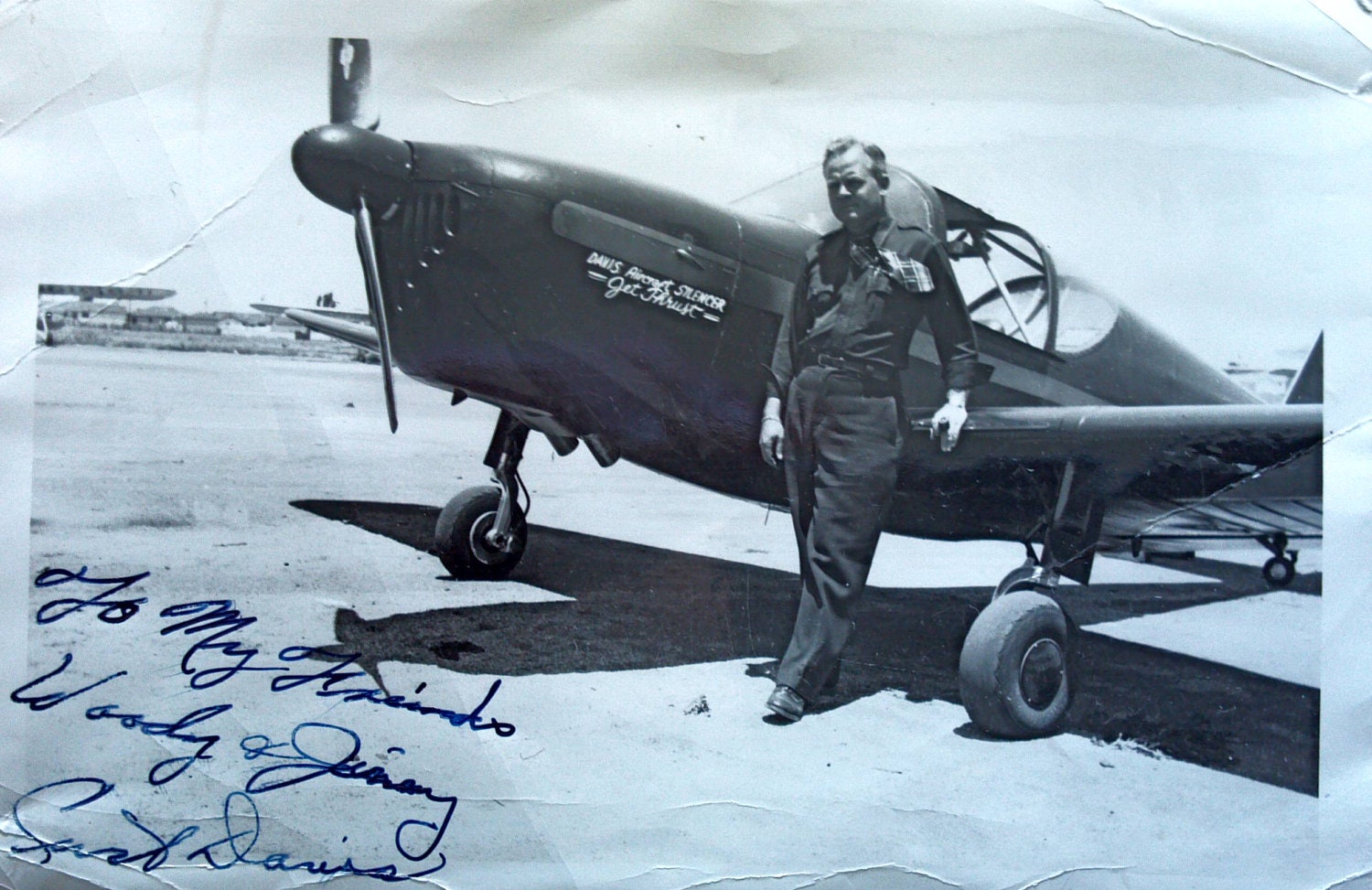 Vintage original photo Stunt plane SIGNED
