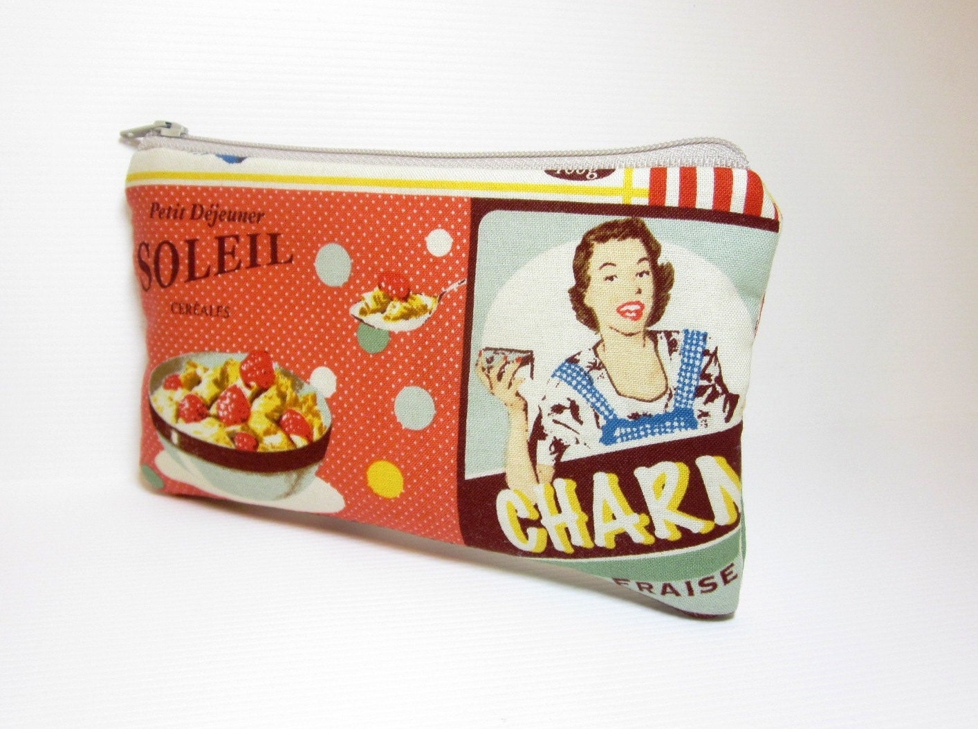Small Zipper Pouch Small Wallet Small Cosmetic Pouch Retro Vintage Cookies - handjstarcreations