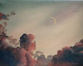Moon and Clouds - Original Acrylic Painting
