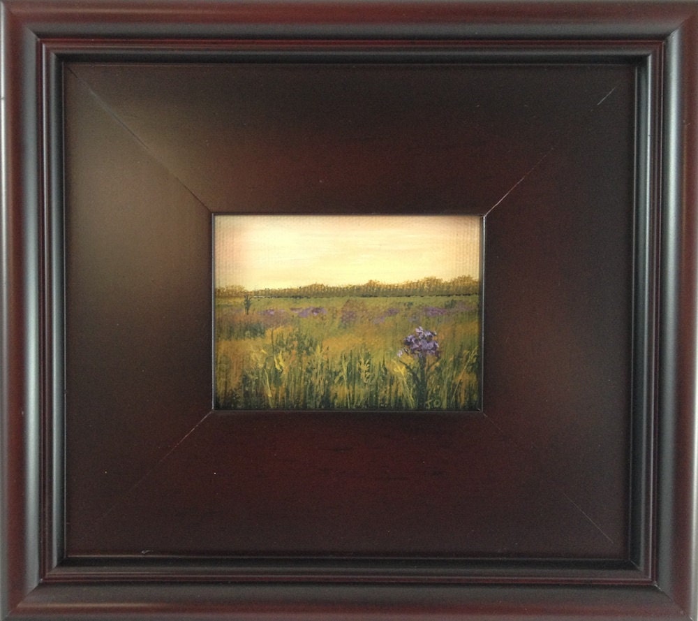 Warm Field - Original Acrylic Painting on Canvas - Framed