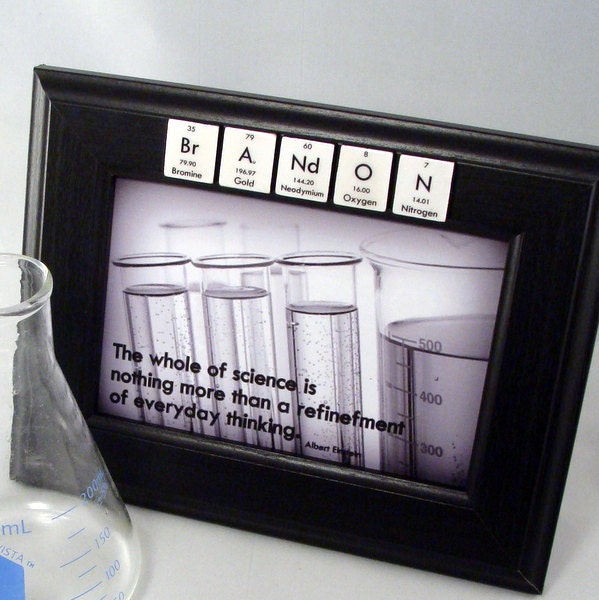 Chemistry Frame Periodic Table Men Personalized Sign - 5 Tiles