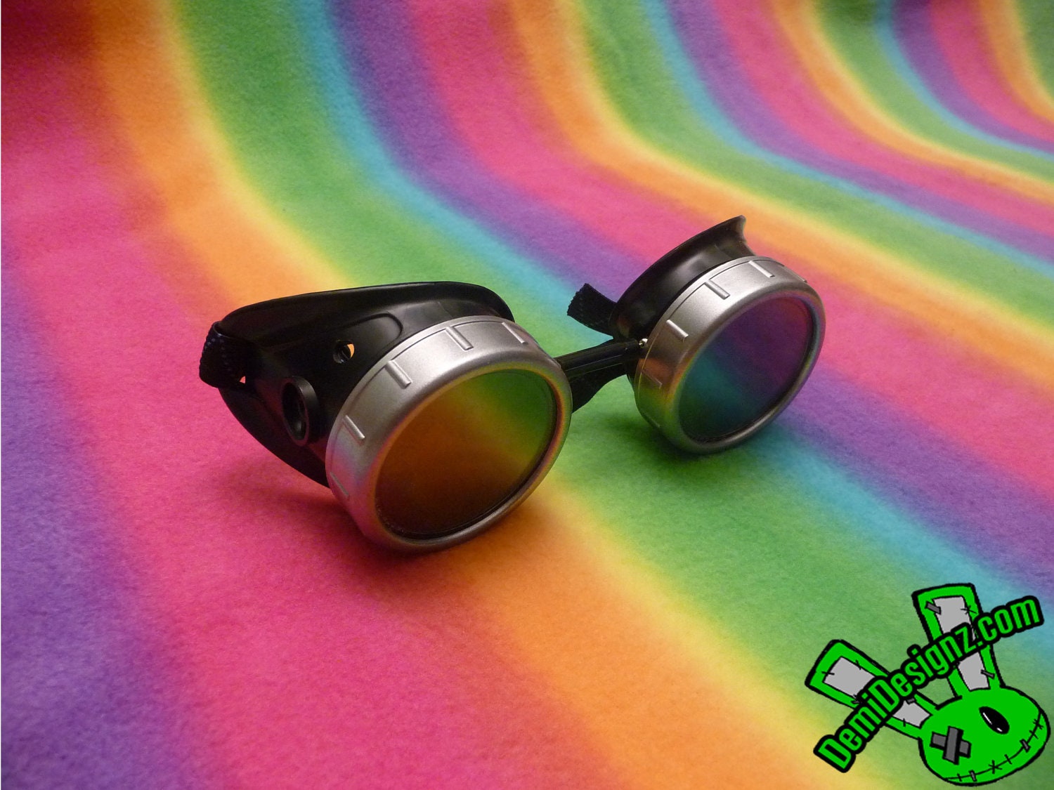 Silver Cap Cyber Cosplay Rave Goggles
