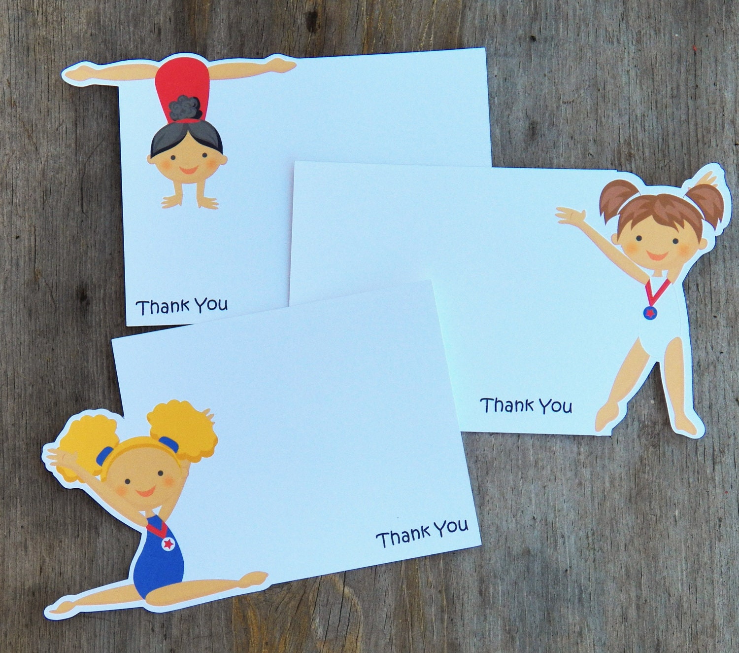 Gymnastics Party - Set of 8 Assorted Gym Girl Thank You Cards by The Birthday House Il_170x135