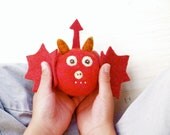 Dragon Toy Stuffed Animal Toy Red Needle Felted, Wool Waldorf, Where The Wild Things Are, Dinosaur, Bat, Natural, Christmas Gift Boy