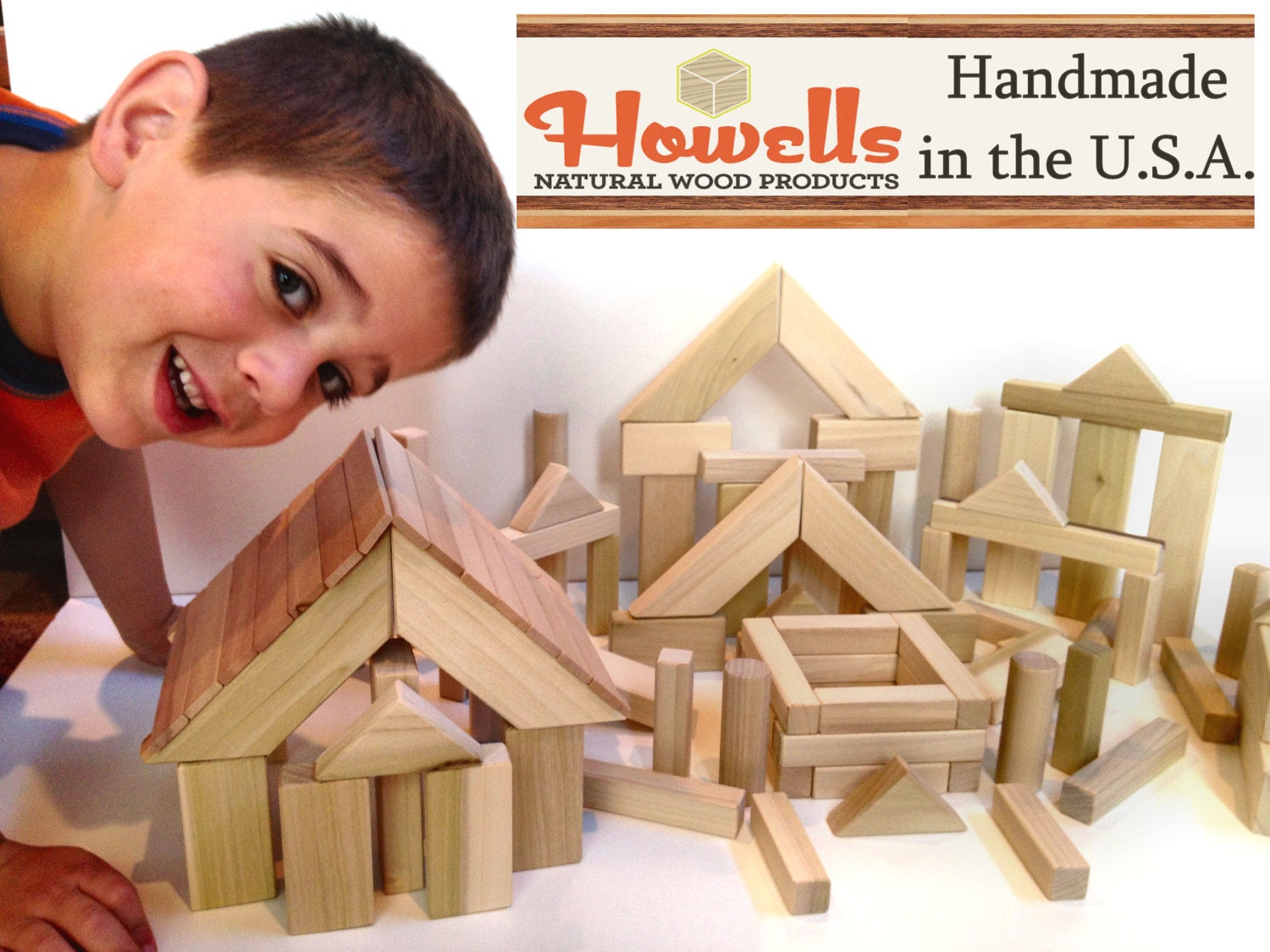 LOWEST PRICE on Etsy - 136 Piece Deluxe Set - Natural Durable Wood Building Blocks - Wood Building Blocks - Natural - Safe - Eco-Friendly