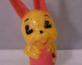 Vintage Knickerbocker Type Hard Plastic Easter Bunny Rabbit Figurine