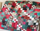 All That Glitters Christmas Lap Quilt, Sofa Throw, Blanket
