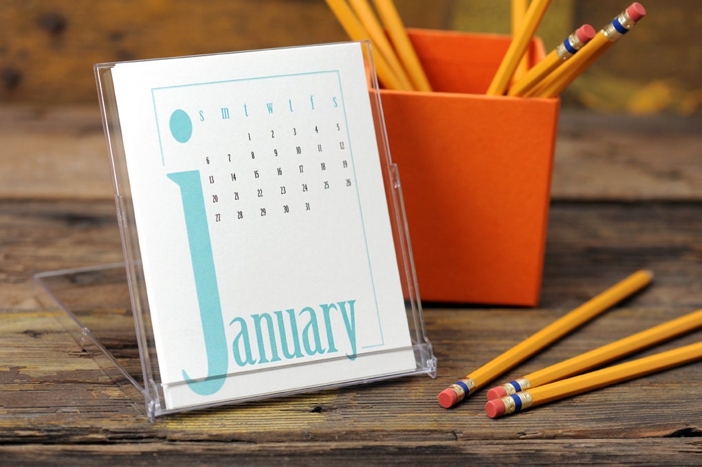 2013 Desk Calendar - 35% OFF SALE - Simple Type Modern Colorful Desktop Stand