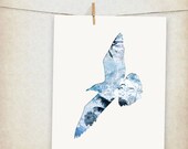 sea gull beach collage silhouette bird - 10x8" print