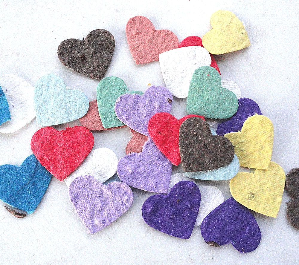 100 Plantable Seed Paper Confetti  - diy wedding favors, place cards, save the date cards, creative invitations