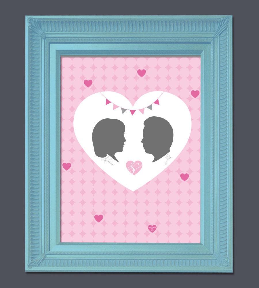 DIY Fingerprint or Signature Guest Book Printable: Custom Silhouettes, 16x20 Il_570xn