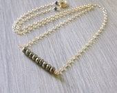 Pyrite and Gold Bar Necklace