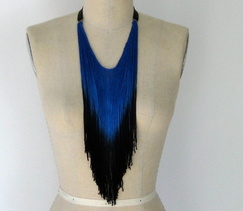 Cobalt Black Fringe Necklace