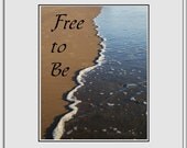 Printable Beach sea shore wave print 8x10 photographic wall art  - free to be 8x10, 10x10, 16x20, 11x14, 20x30
