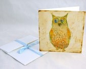 Yellow Owl - note card