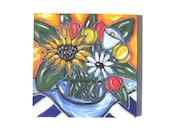 Acrylic Sunflower Still LIfe Painting