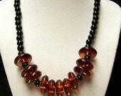 CLEARANCE - Amber and Black Acrylic Necklace