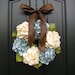 Blue Hydrangeas - Year Round Floral Wreath - Shabby Chic Decor - Modern Floral Decor - Spring Wreaths - Spring Hydrangeas
