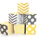 JUMBO Gray and Yellow Chevron and Polka Dot Wood Toy Blocks modern zig zag nursery decor
