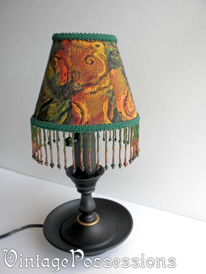Beaded Lamp Shades on Vintage Lamp With Handmade Beaded Shade By Vintagepossessions
