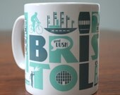 Bristol City typographic mug