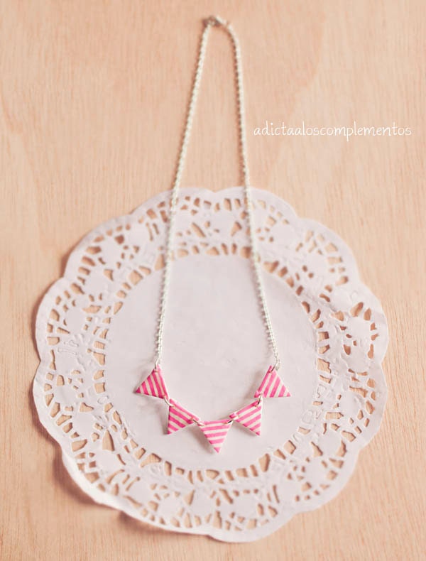 Necklace Garland Stripes. Beauty and Geometric Triangle Bunting Necklace. Select your color
