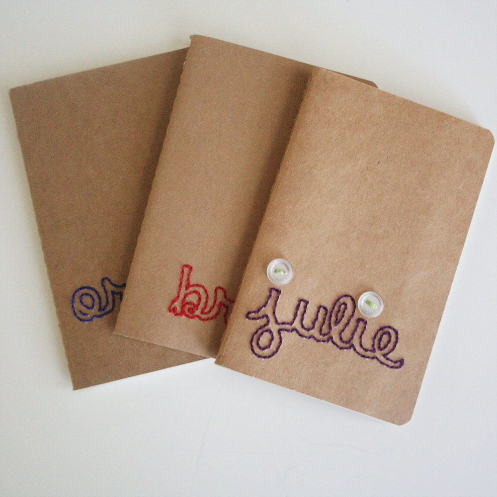 custom personalized stitched moleskine cahier notebook