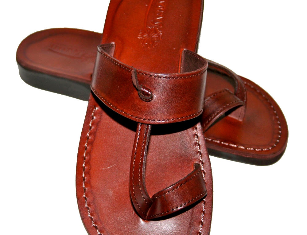 Brown Twizzle Leather Sandals