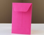 10 Open End Baby Envelopes in FUCHSIA (hot pink) .  2.25 x 3.5