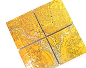 Washington DC Map Coasters.  Handcrafted from a 1940 Nautical Chart.