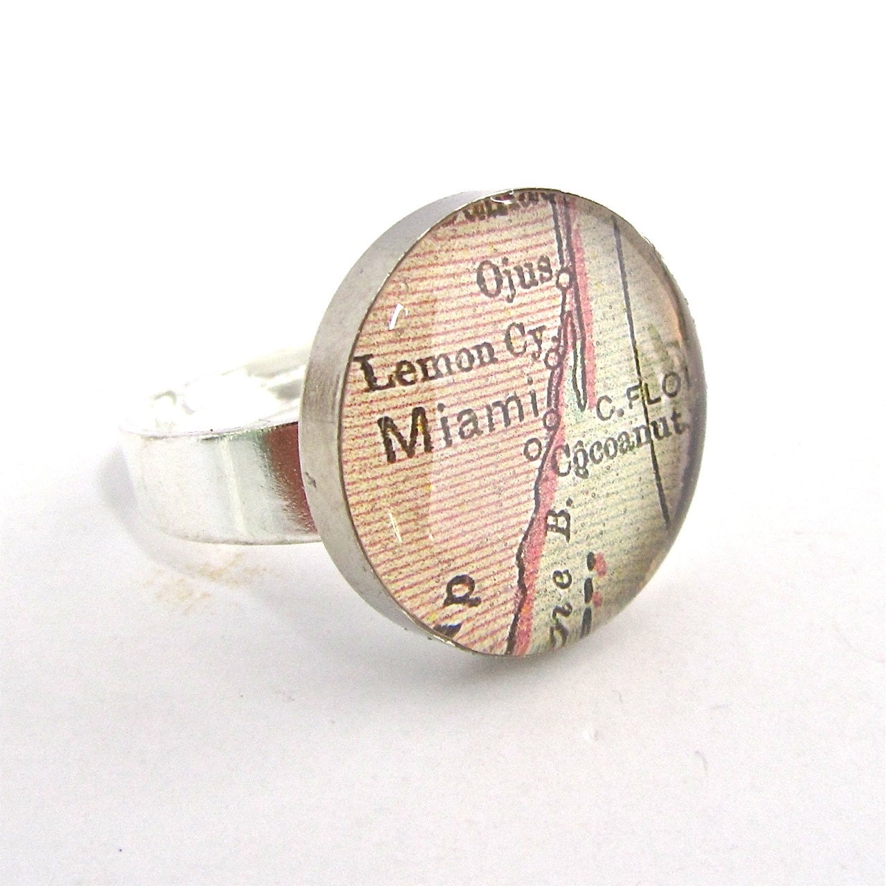 Miami Florida Map Ring.