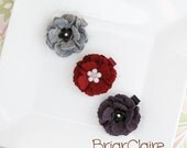 Elliana - Felt Carnations Clip Set (many colors available)