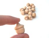 25 MINI Wooden Acorn Shapes for Wood Charms, Pendants, Key Chains, Ornaments - Tiny Unfinished Acorns