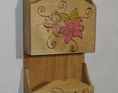 Wood Letter Holder With Daylilies Shabby Chic