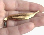 Gold Leaf Brooch -- vintage leaves nature woodland forest woods jewellery autumn fall