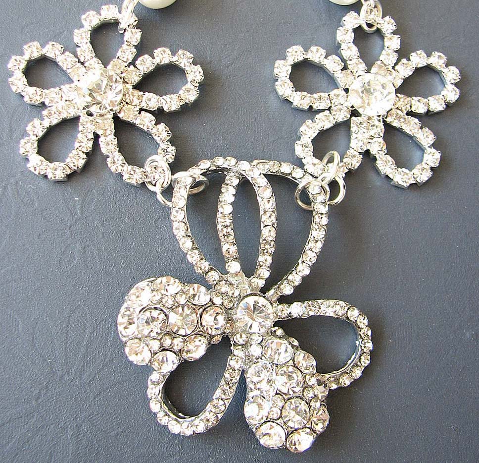 Bridal Jewelry Wedding Necklace Bridal Wedding Jewelry Flower Necklace Statement Necklace