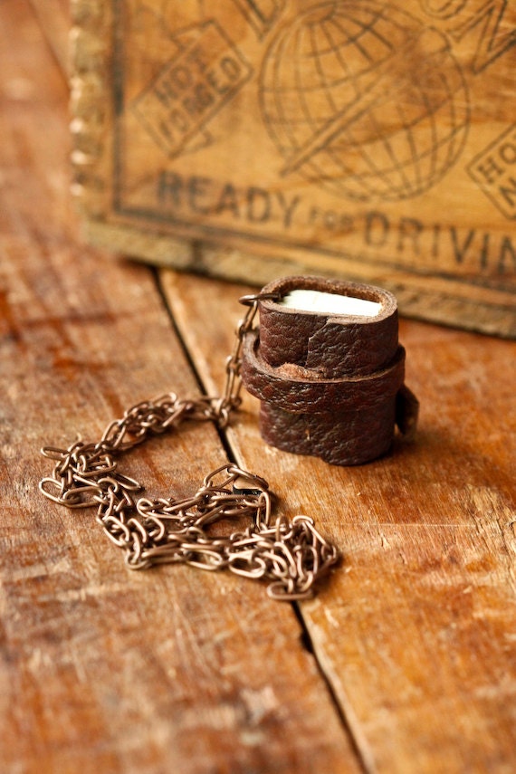 Mini Leather Journal Necklace - Rustic Book Jewelry