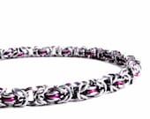 Chainmaille Bracelet - Thin Purple Byzantine