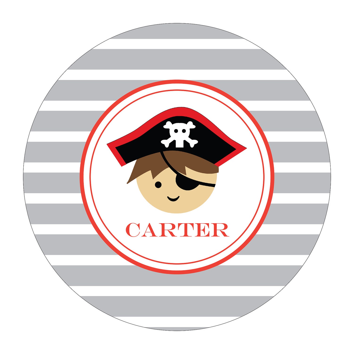 Personalized Melamine Plate - PIRATE Collection