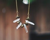 Crystal and Brass Spacer Necklace on a Vintage Brass Snake Chain
