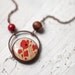 Red Poppy Jewelry set - Earrings and Necklace (S024)